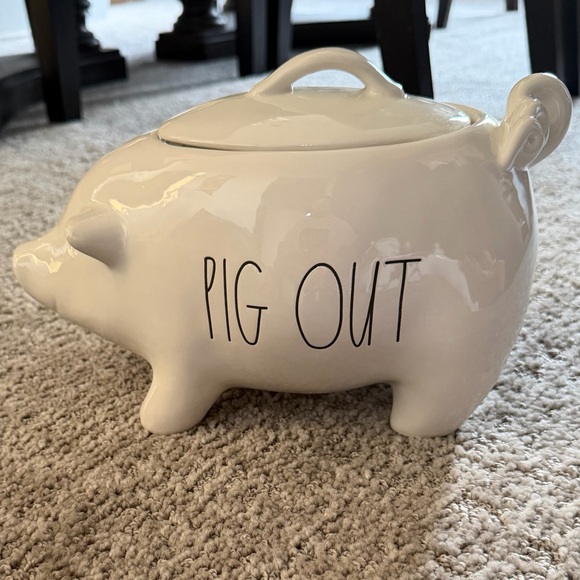 Rae Dunn Other - Rae Dunn White Pig Out Ceramic Jar